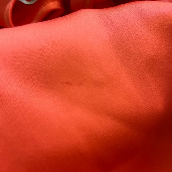 GUC Nanushka Emila Wrap Effect Mini Dress in Blood Orange. Size L. - Picture 8 of 8